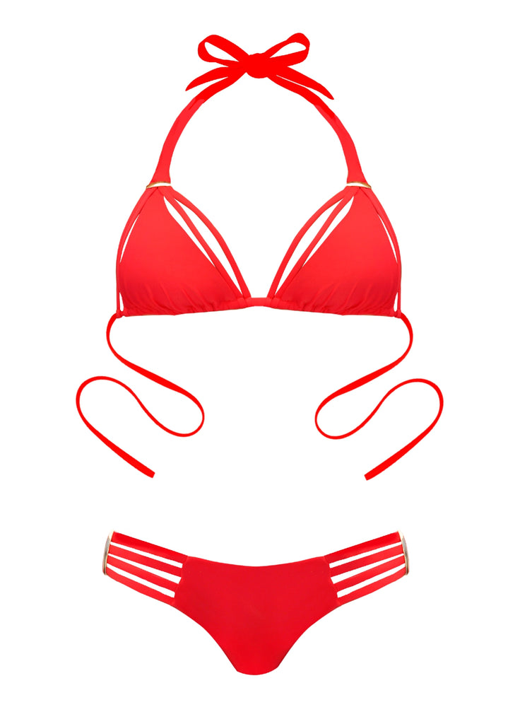 Sea Side Siren Red Bikini Lady Lux Swimwear 4770